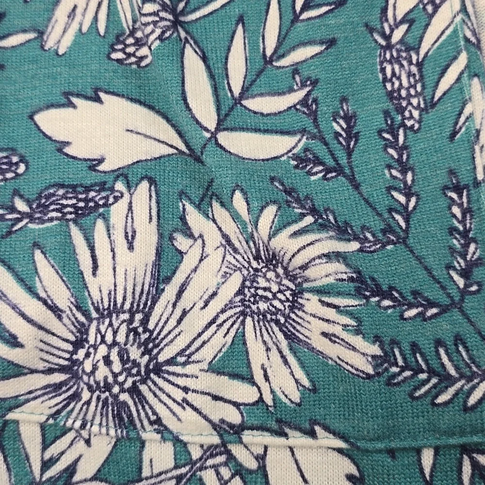LulaRoe Teal Floral Duster with Pockets